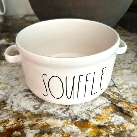 New Rae Dunn By Magenta Ceramic Large Round Souffle Baking Dish - Picture 1 of 8